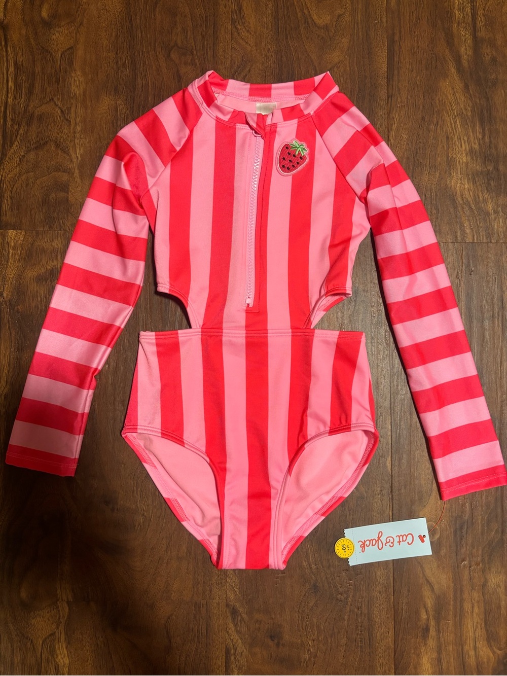 Cat & Jack Girls' Long Sleeve Beach Umbrella
Striped One Piece Swimsuit - Pink S - Picture 4 of 6